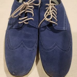 Cole Haan Original Grand Oxford Wingtips Blue Suede Casual Shoes Size12.